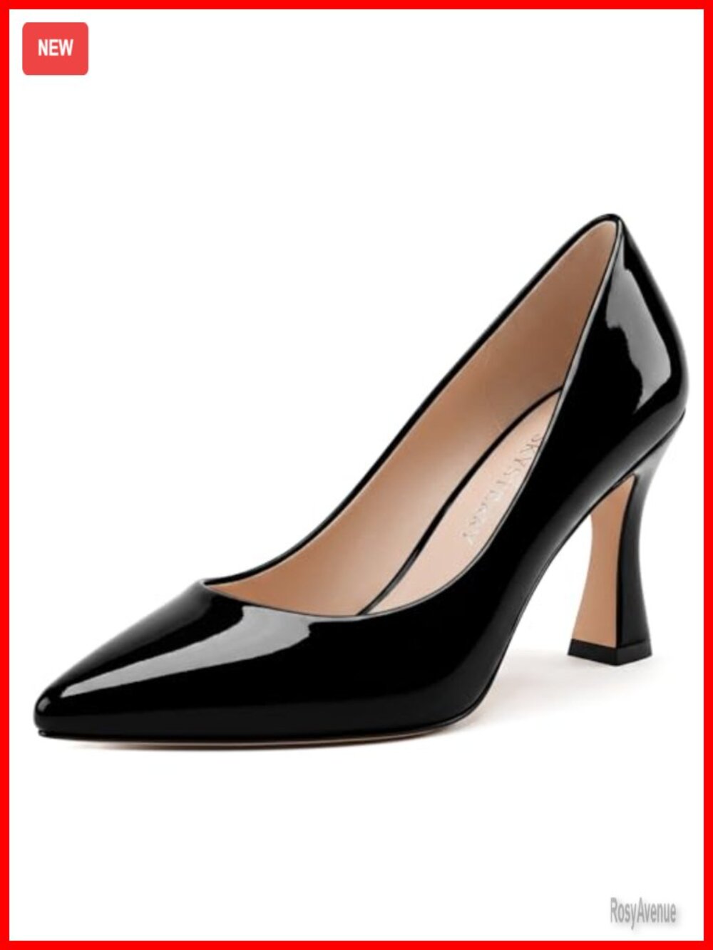 Women's Pointed Toe High Heel Pump Shoes Patent Leather Dress Heels
